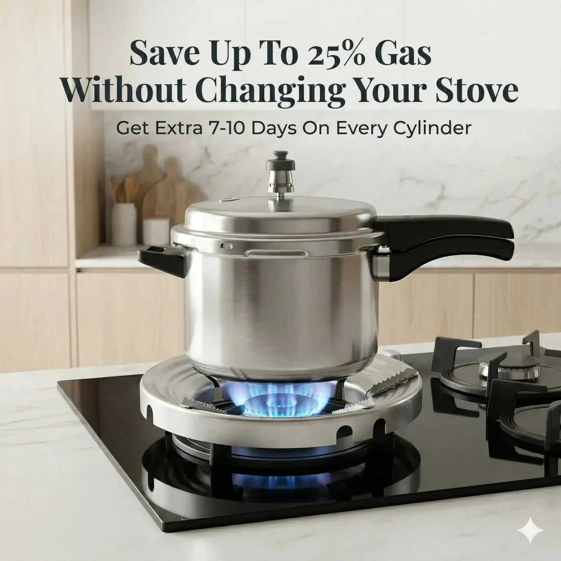 Stainless Steel Gas Saver Ring (Buy 1 Get 1 Free)