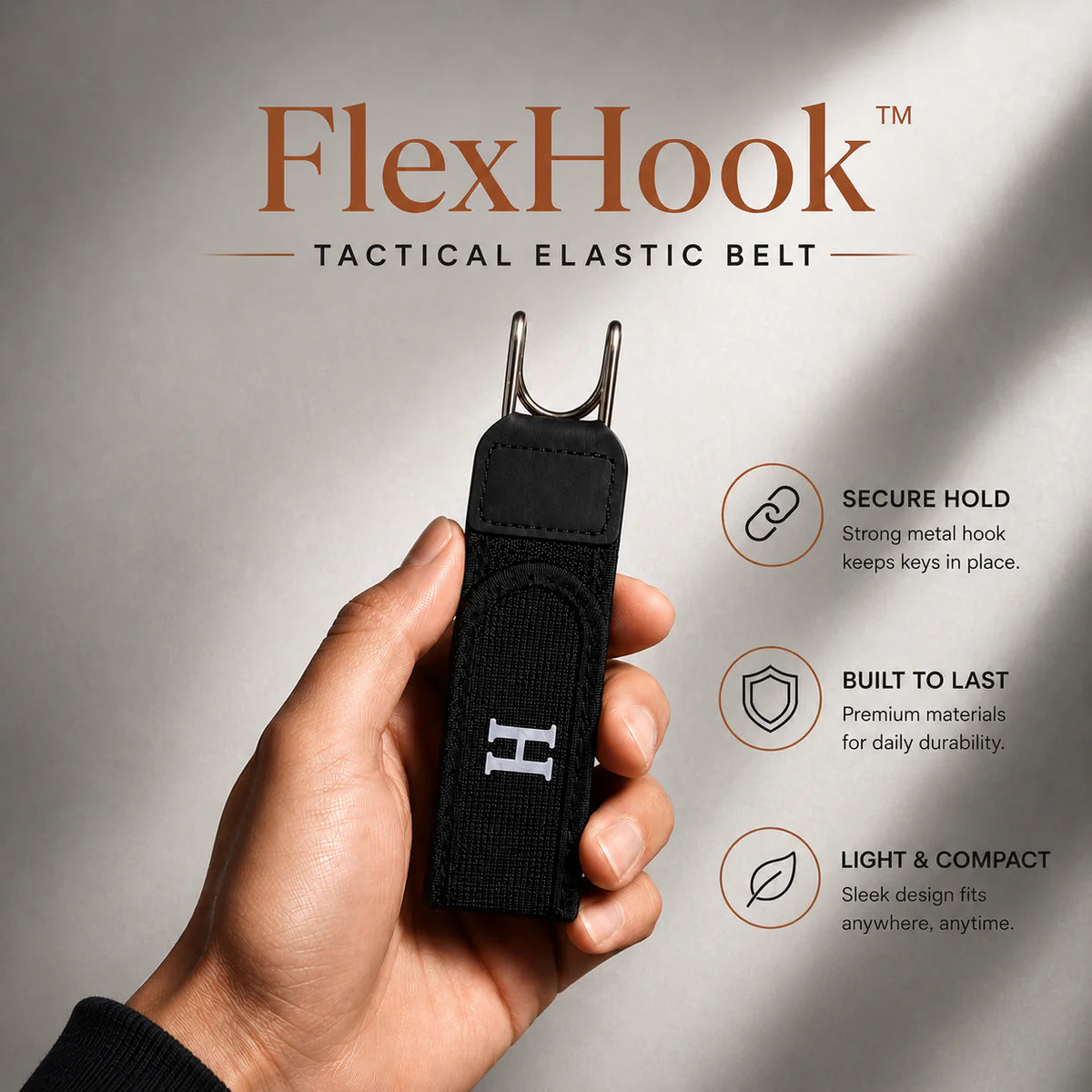 FlexHook™ Tactical Metal Hook Elastic Belt